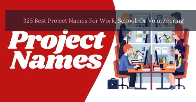 325 Best Project Names For Work, School, Or Volunteering